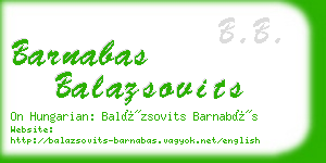 barnabas balazsovits business card